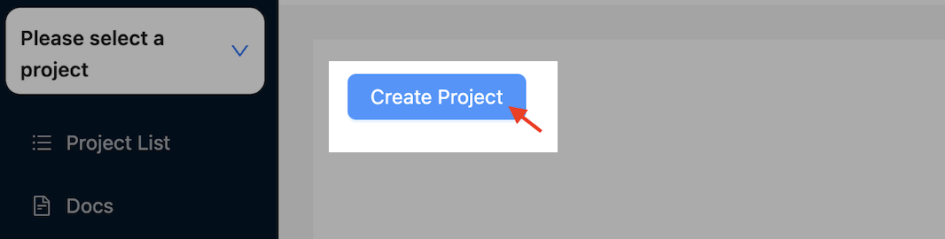 Create Project Button